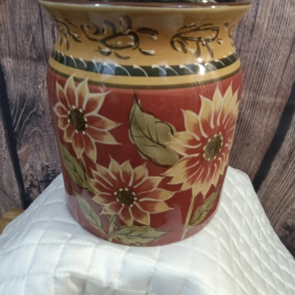 Sunflower Ceramic Jar with Lid
